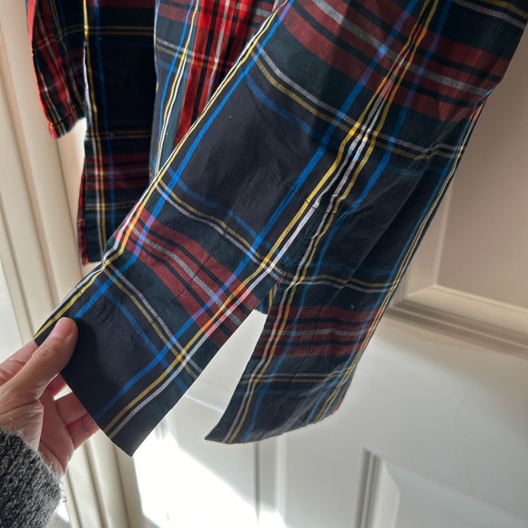 BNWT J. Crew Velet-trimmed V-neck Tunic in black Stewart Tartan in XS - Picture 7 of 8